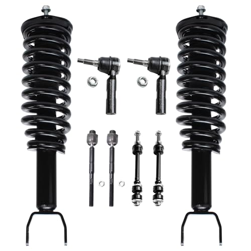 Image of Detroit Axle - 2WD Front Struts + Sway Bars + Inner & Outer Tie Rods Replacement for 2005-2009 Dodge Dakota Mitsubishi Raider - 8pc Set