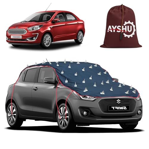Image of AYSHU Water-Resistant Spike Car Cover for Ford Aspire - Protects from Dogs, Monkeys, Dust, Sunlight & UV - Full Roof Universal Fit