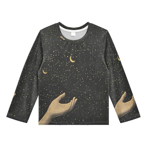 Astrology Hand Boy's Rash Guard Swim Shirt Long Sleeve Sun Shirt for Toddler Kid UPF50+ 4T