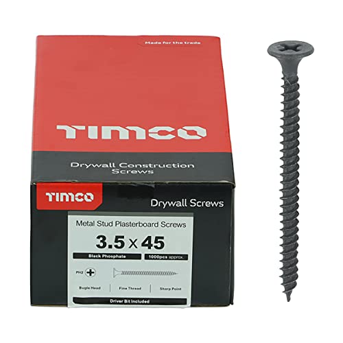 Timco Vite PH2 Per Cartongesso, Colore: Nero (Confezione Da 1000), 00045DRY