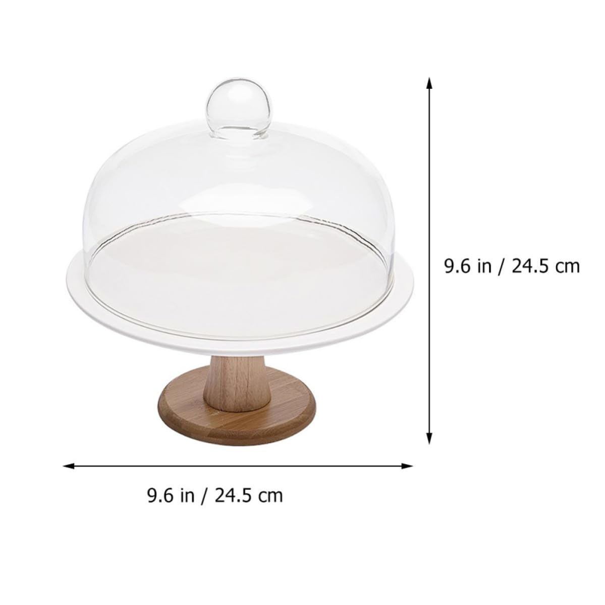 KICHOUSE Alzatina per Dolci con Coperchio, Piccolo, per Torte e Muffin | Vetro, Ceramica e Legno, per Compleanni e Matrimoni, per Esporre e Conservare Pasticceria