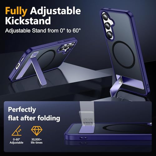 Image of SPIDERCASE Magnetic for Samsung Galaxy S25 Plus Case, [3 Stand Ways][ Military Grade Drop Protection] with Invisible Stand Shockproof Slim Case for Samsung Galaxy S25 Plus 6.7 inch, Purple