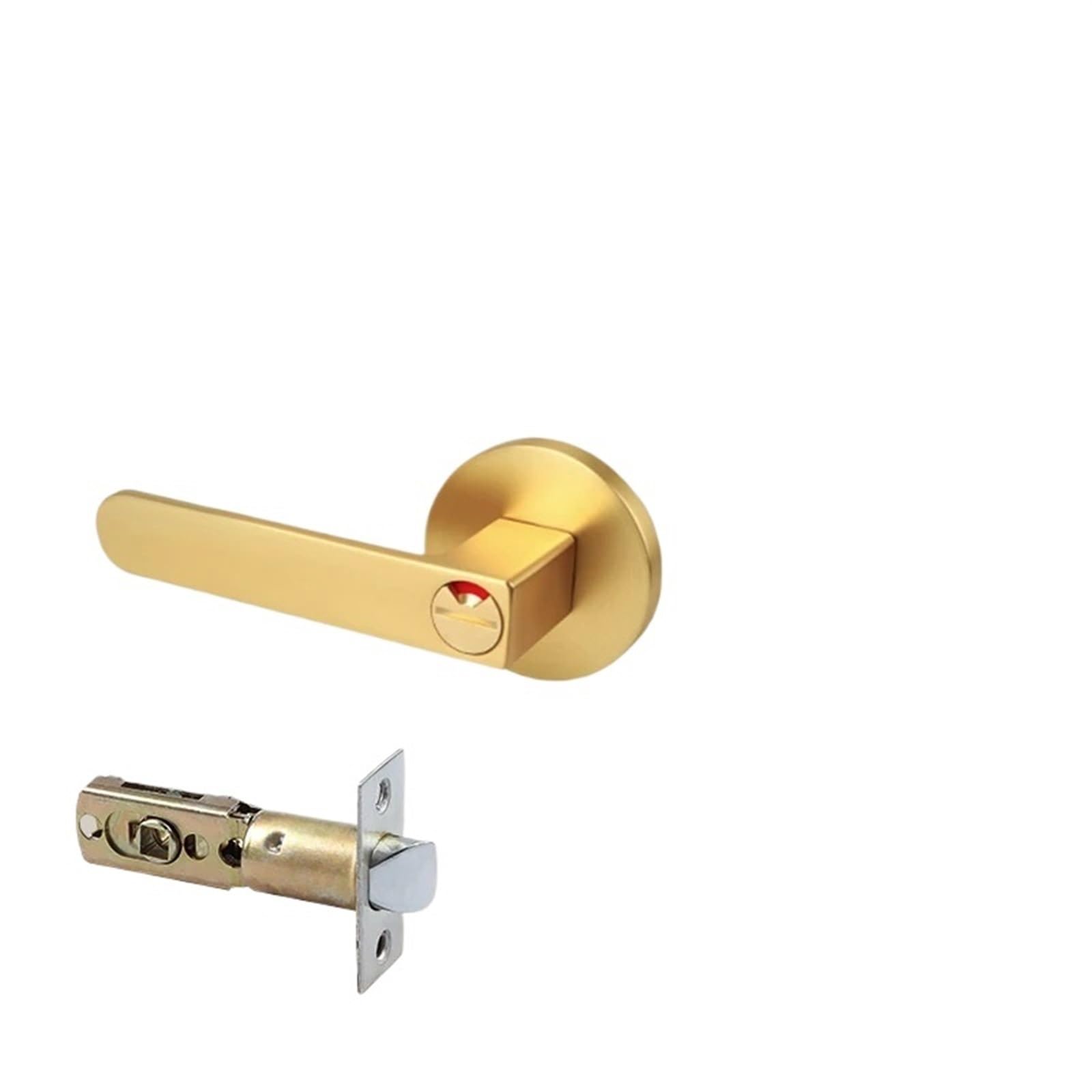 Yshiuol Light Gold-Keyless Door Handles Bathroom Red And Green Indicator Lock Indoor Door With Key Handle Silent Household Single Tongue For Home And Office(Light Gold-Keyless)
