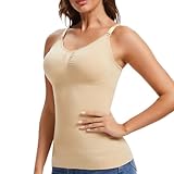 JOYSHAPER Women's Shapewear Tops with Tummy Control Shapewear Camisole Tanks Compression Tank for Women with Buit in Bra Nude Cami Shaper Nude L