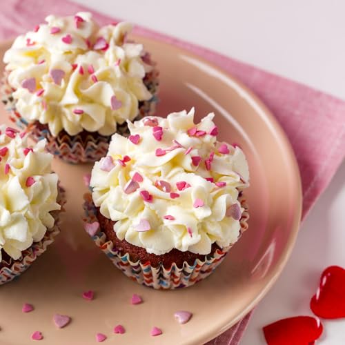 Valentines Sprinkles for Baking, Pink, Red and White Heart Sprinkles for Valentines Cake Cookies Cupcake Decorating