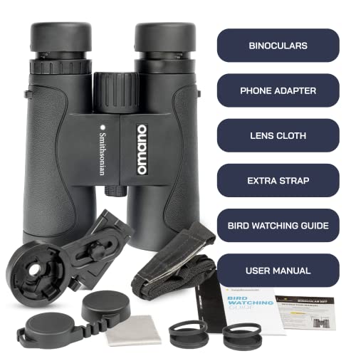 Binoculares para adultos 10x42 con adaptador para teléfono miniatura 2