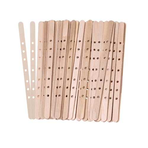 50 Soportes de Mecha para Velas de Madera de 1 Pulgada