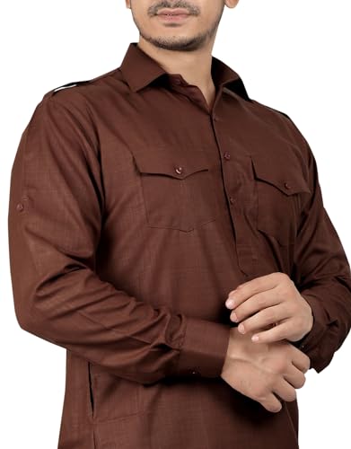 Image of K-ROYALS Full Pathani Suit for Mens /Cotton Blend Pathani kurta payjama set for mens