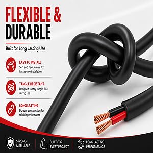 Image of BUNDE 2 Core 1.5 sq mm Copper Flexible Wire | Heavy Duty PVC Insulated Electrical Cable | High Conductivity Multi-Strand Wire for Home Wiring, Inverter, Appliances (30 METERS)