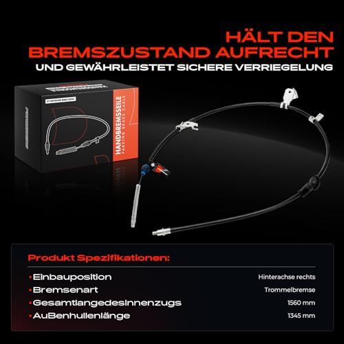 Frankberg Handbremsseile Hinten Rechts Kompatibel mit Colt VI Z2A Z3A 1.1L-1.5L 2004-2012 Forfour 454 1.3L 2004-2006 Replace# 4544200085