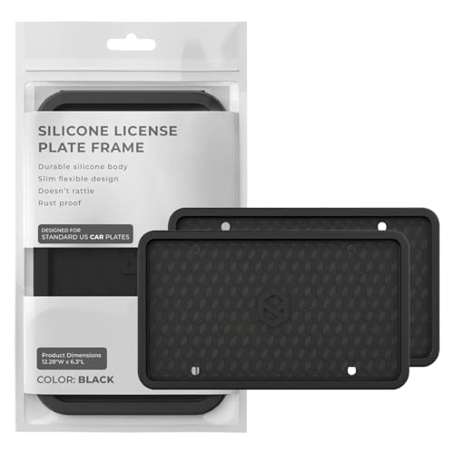 Rightcar Silicone License Plate Frames (2 Pack)