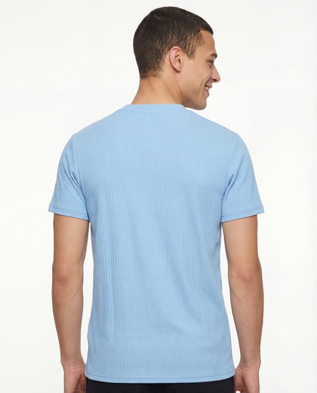Image of Poly Cotton Frill Round Neck T-Shirt for Men | |