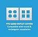 Sleek Socket Outlet & Plug Concealer for Wall Outlet with Cord Concealer Kit, 8-Foot Flat Extension Cord with Multi Outlets Power Strip, Ideal for Home Offices