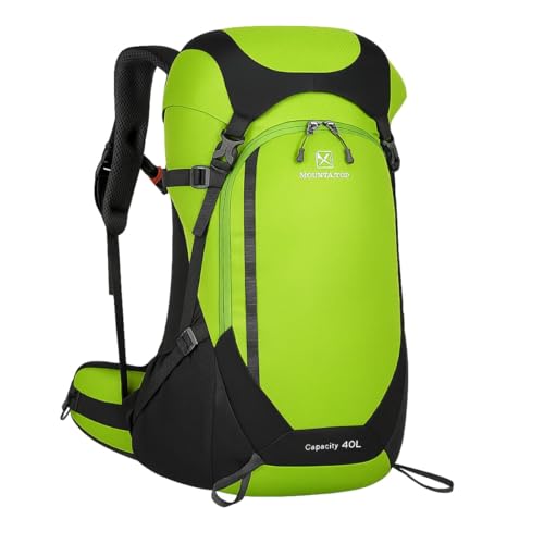 Mochila de Trilha e Viagem 50L Impermeável –com Capa de Chuva, Tecido Respirável 3D, Ergonômica, Resistente e Leve, Ideal para Camping, Montanhismo, Ciclismo e Aventuras ao Ar Livre (Verde)