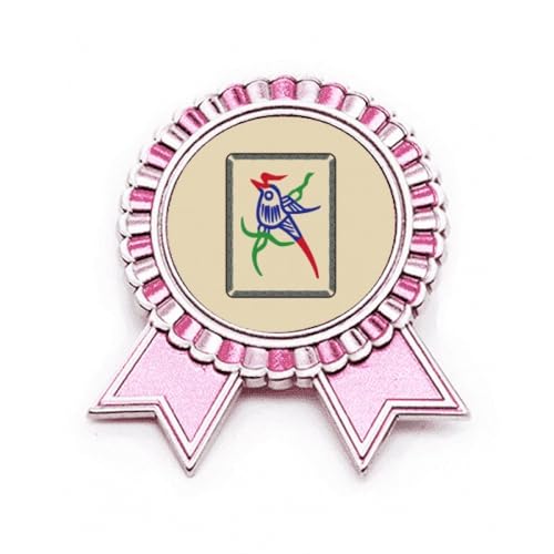 Broche Mahjong Bar 1 Carreaux Rose en métal pour médaille de prix taille M