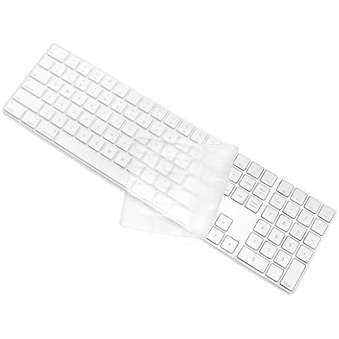 Keyboard Cover Skin for Apple Magic Keyboard with Numeric Keypad (Wireless) UK/EU/U.S Version 2017-2018 Released Accessories Ultra Thin Silicone Protector (Transparent) Cover