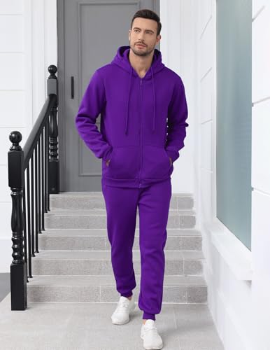 Athletic Men's 2 Piece Set Hoodie Casual Tracksuits Sweatsuit Full Zip Long Sleeve Jogging Suits3