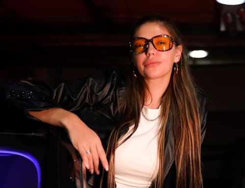 FEISEDY Classic Womens Night Glasses Driving Anti Glare Wrap Around Yellow Sunglasses B25482