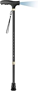 Height-adjustable walking stick with light, extendable aluminium handstick, walking…