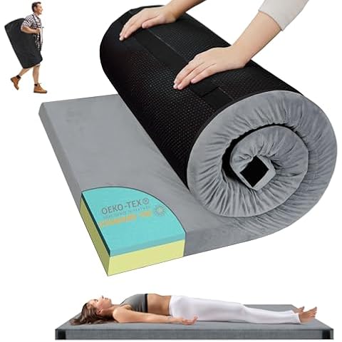 TONAHUTU Memory Foam Camping Mattress Pad Cover