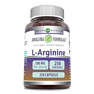 Amazing Formulas L-Arginine 500mg 250 Capsules Supplement | Best Amino Acid Supplements for Women & Men | Non-GMO…