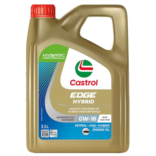 Image of Castrol EDGE Hybrid 0W-16 Advanced Full Synthetic Engine Oil | Power Boost Technology | 25%* Benefit for Efficient Engine Performance | For Petrol CNG & Hybrid Cars | 3.5L