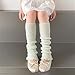 Pyasuye Solid Color Socks Sleeves Fashionable Girls Stackable Socks Comfortable Leg Warmer for Daily Wear and Parties