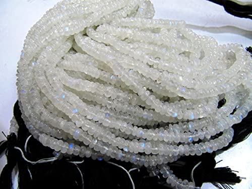 Perles pierre de lune arc-en-ciel rondelles lisses 5-6mm de 13 pouces pour création bijoux