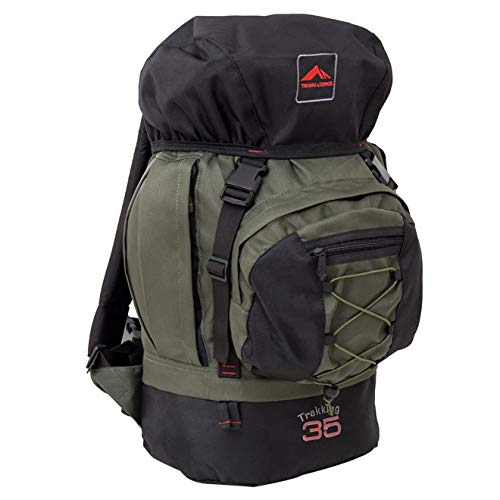 0035 - MOCHILA TREKKING 35 - PRETO COM CINZA