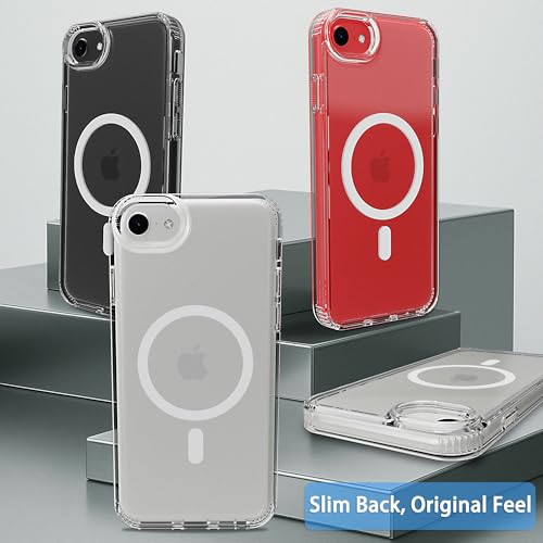 Image of Magnetic iPhone SE2 /SE3 /8 /7 case,Compatible with Magsafe, Military-Grade Protection,Slim Translucent Matte Shockproof with Anti-Scratch Anti-Fingerprint Phone Cover (transparent, iPhone SE2 /SE3 /8 /7)