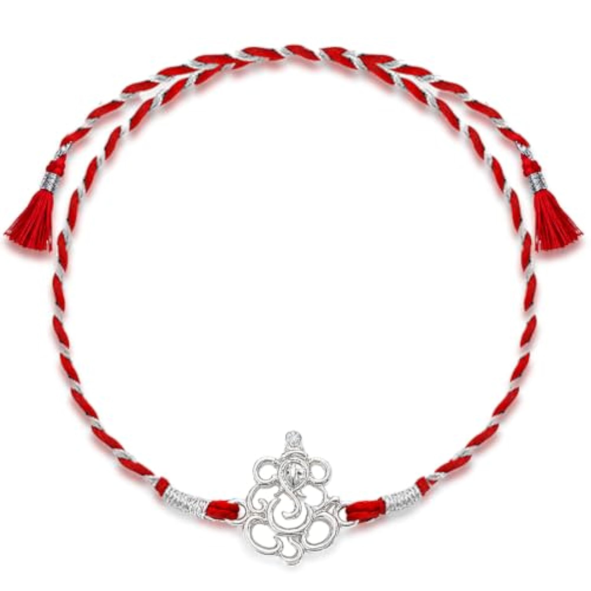 925 Sterling Silver Rakhi with Roli Chawal for Bhai