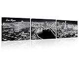 TUMOVO Nevada Las Vegas Skyline Black and White Wall Art Midtown Skyscrapers Landscape Bedroom Wall
