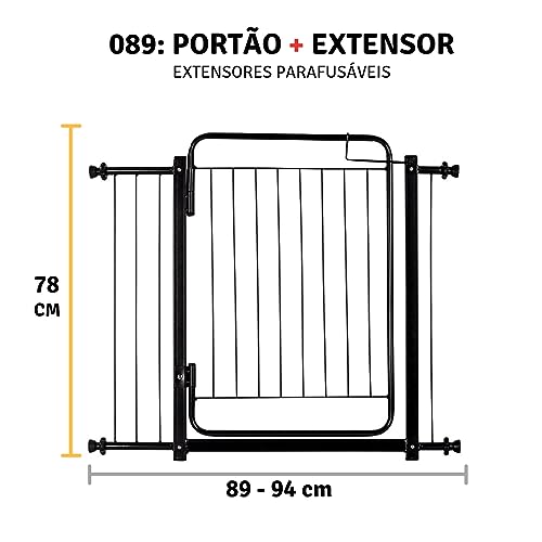 Portão Grade de Proteção Tamanho Ajustável de 89 até 94 cm Segurança Cachorro Pets Bebe Crianças Por