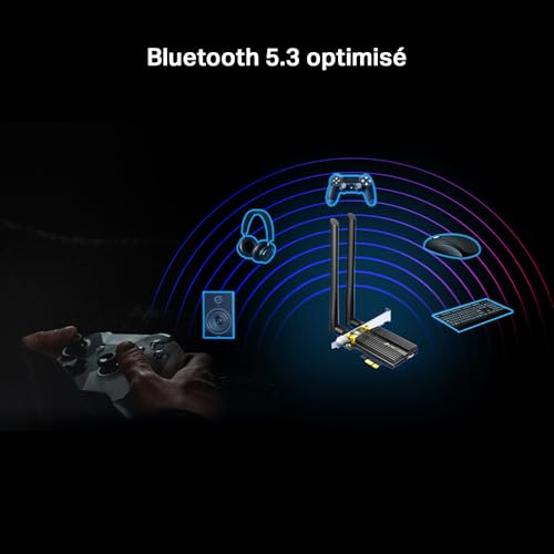 TP-Link WiFi 6 Carte WiFi PCIe AX3000, Archer TX55E, Adaptateur Bi-Bande Carte WiFi Bluetooth 5.2 avec 2 antennes multidirectionnelles, Intel Wi-FI 6, Ideal pour Gaming