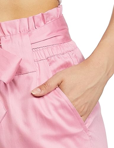 Image of Amazon Brand - Symbol Women's Slim High Rise Ankle Length Tapered Paper Bag Formal Trousers (with Self Fabric Belt) (Available in Plus Sizes)