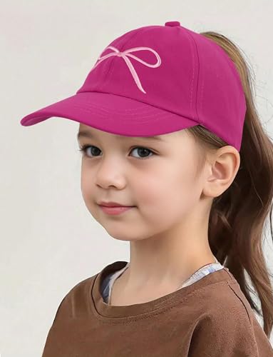 Girls Baseball Hat Kids Cute Adjustable Ponytail Hat Trucker Hat Sun Protection Visor Hat for Child Outdoor2