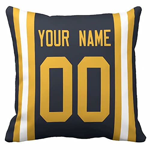 Image of ANTKING Throw Pillow 2 Pack with Custom Name and Number Personalized Gift for Men Women Boys