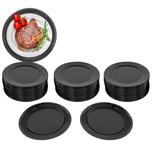 Platos Charger Redondos Vintage 13'' Pack x100 Negro miniatura 1
