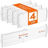 Ajustement sur mesure : D'une hauteur de 12,8 cm et réglables de 29,5 à 47 cm, ces séparateurs tiroirs s'adaptent parfaitement à la majorité des tiroirs, assurant une organisation optimale et un rangement tiroir efficace