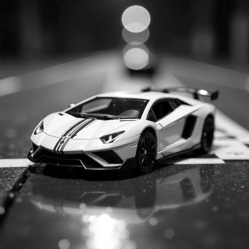 Image of Lamborghini Centenario 1:32 Die-Cast Model Car | Gold Accents Pull Back Super Car with Openable Doors, Sound & Light Effects | Premium Collectible Toy for Kids & Car Enthusiasts - Multicolour