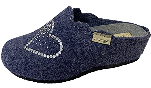 Chaussons en feutre bleu Grunland Gaby taille 40 pour femme