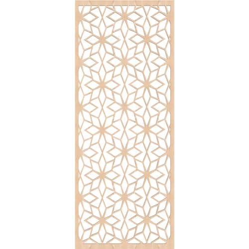 Image of 23 3 /8 inchW x 59 3 /8 inchH x 3 /8 inchT Lake Decorative Fretwork Wood Wall Panels, Red Oak