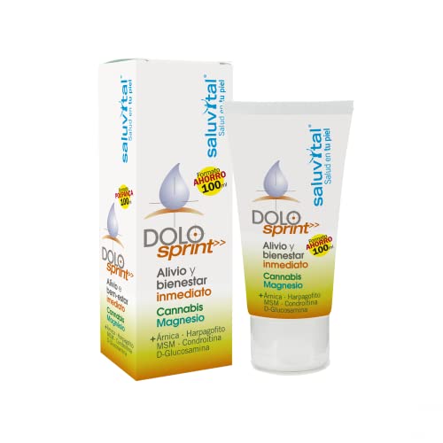 Crema para el dolor muscular y articular Dolo Sprint | Cannabis Magnesio | Con aceite de cáñamo | Saluvital | 100ml
