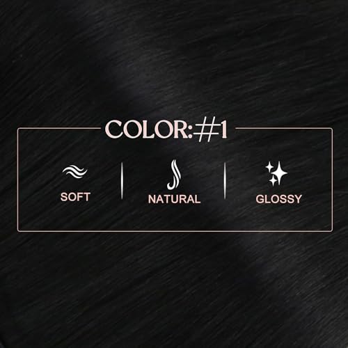 Image of Easyouth Nano Human Hair Extensions, Straight Hair Extension, Jet Black, Nano Bead Human Hair Extension, for Daily