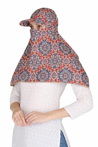 Image of Scarf Face Cover Cap Mask Sun Protection Head Hair Face Wrap Bandana Stole For Girls and Women