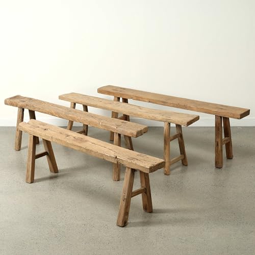 Image of Artissance 20 inch H Vintage Noodle Bench 5-5.5ft Long Weathered Natural (Size and Finish Vary)