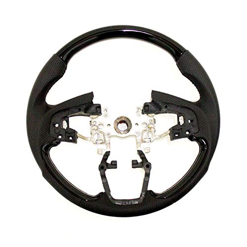 ステアリング N-BOX NBOX カスタム エヌボックス JF3 JF4 系 ハンドル パンチングレザー 黒 ピアノ ブラック FJ4933