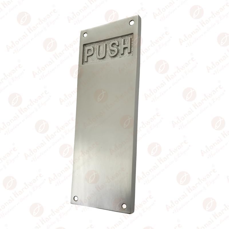 Adonai Hardware 10 Inch "Aholibamah" Brass Push Plate - Antique Brushed Nickel