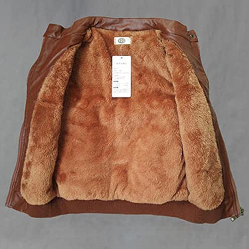 Generic Toddler Kids Little Boys Long Sleeve Thick Fleece Lined Faux Leather Zipper Jacket Spring Autumn Jackets Boys Brown, 9-10 Years3