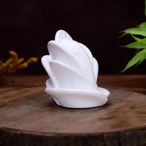 Image of Artarium Rose Shape Small Ganesha Ji Idol Ganesha Ji Murti, Ganpati Statue (Height 3 Inch), Figurine for Car Dashboard, Pooja, Unique Wedding & Birthday Gift, Sculpture, House Warming - White